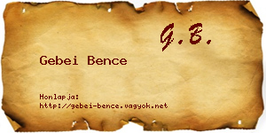Gebei Bence névjegykártya